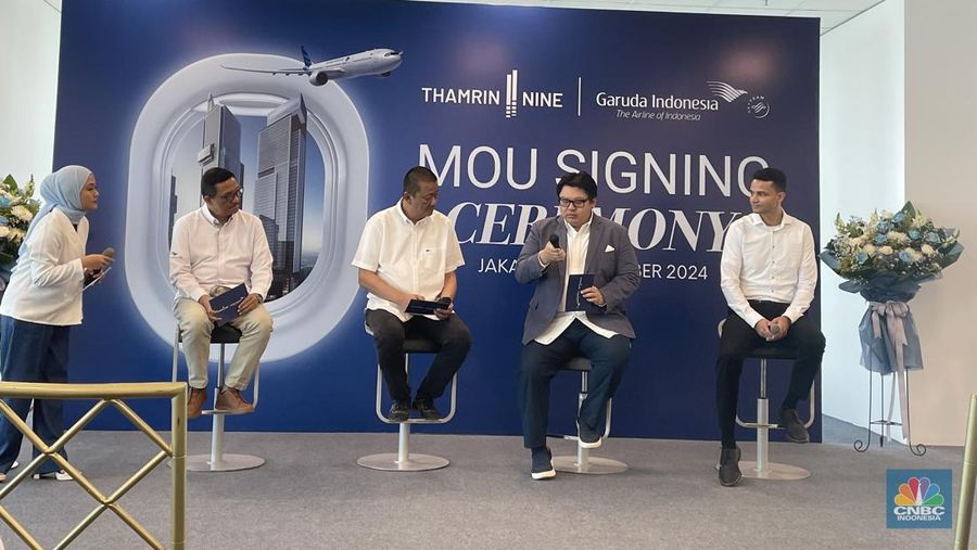 Perluas Pangsa Pasar Premium, Garuda Indonesia Gandeng Thamrin Nine Jakarta. (CNBC Indonesia/Romys)