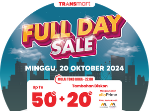 Transmart Full Day Sale Datang Lagi! Diskon Tumpah Ruah hingga 50% + 20%