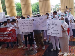 Nakes Honorer Geruduk Kantor Gubernur Gorontalo Tuntut Diangkat Jadi PPPK