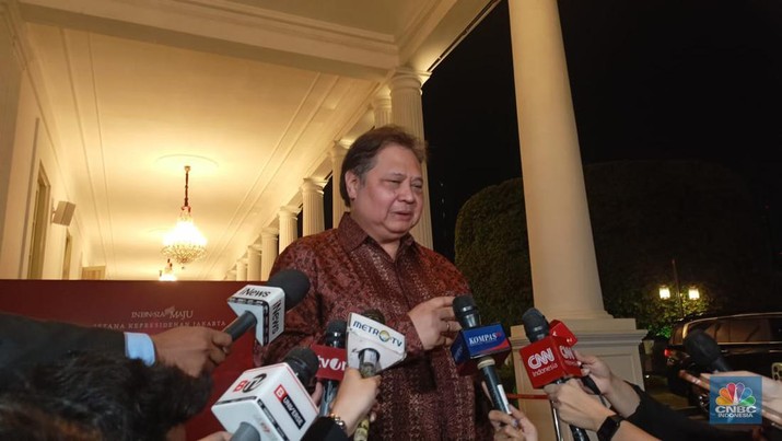Menko Perekonomian Airlangga Hartarto. (CNBC Indonesia/Ferry Sandi)