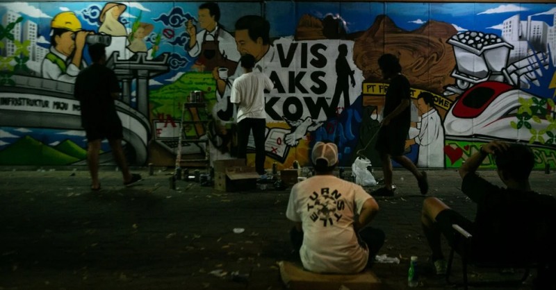 Mural 10 Th Jokowi di Solo. (Ist) Mural 10 Th Jokowi di Solo. (Ist)