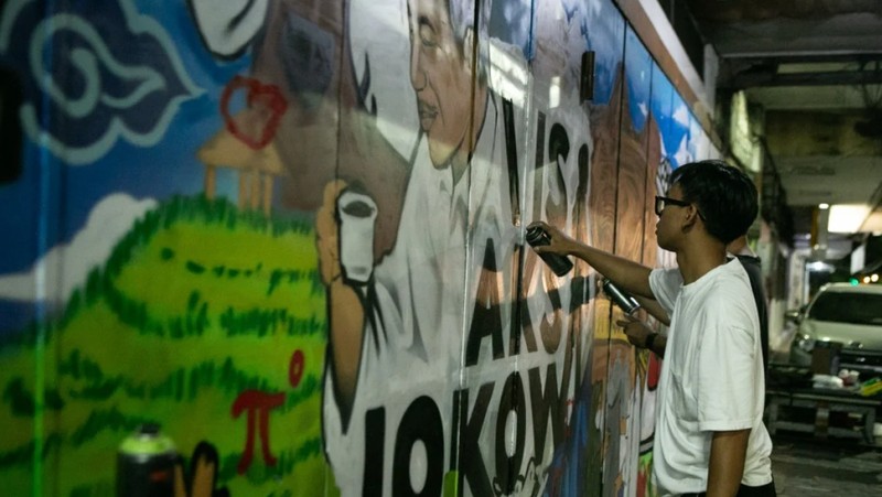 Mural 10 Th Jokowi di Solo. (Ist)