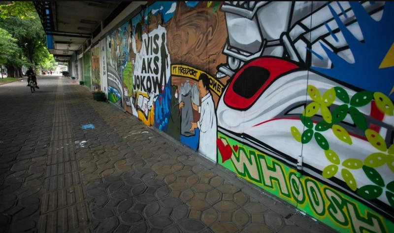 Mural 10 Th Jokowi di Solo. (Ist) Mural 10 Th Jokowi di Solo. (Ist)