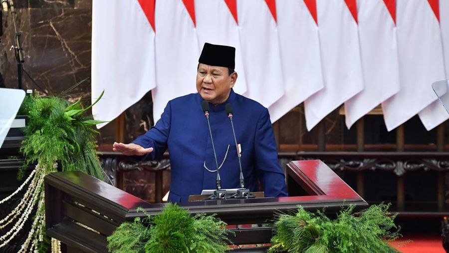 Pelantikan Presiden dan Wakil Presiden RI, Prabowo Subianto - Gibran Rakabuming di MPR RI. (Pool DPR/MPR RI)
