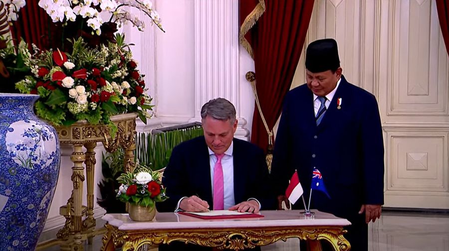 Pertemuan Bilateral Presiden Prabowo dengan Wakil PM Australia Richard Marles, 20 Okt 2024 (Tangkapan Layar Youtube)