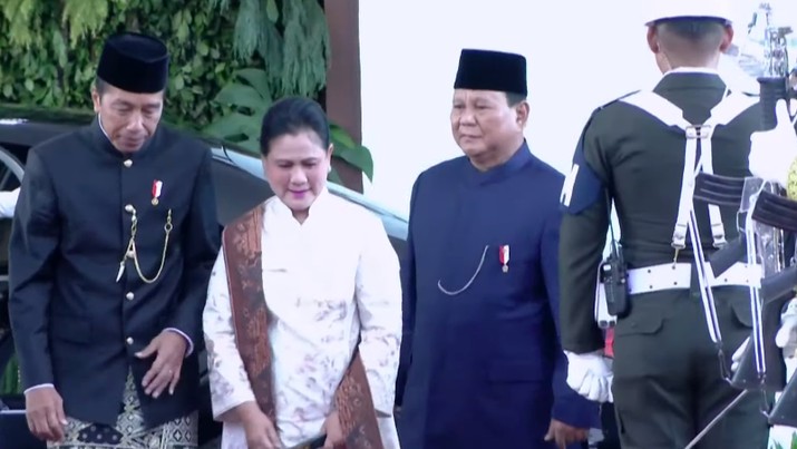 Presiden Joko Widodo tiba di DPR RI, Jakarta, Minggu (20/10/2024). (Tangkapan Layar Youtube Sekretariat Presiden)