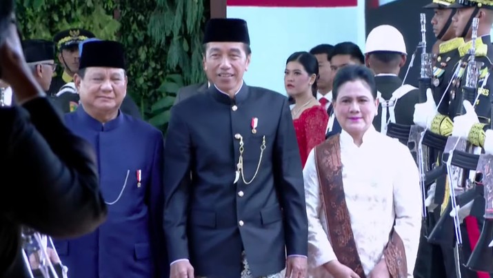 Presiden Joko Widodo tiba di DPR RI, Jakarta, Minggu (20/10/2024). (Tangkapan Layar Youtube Sekretariat Presiden)