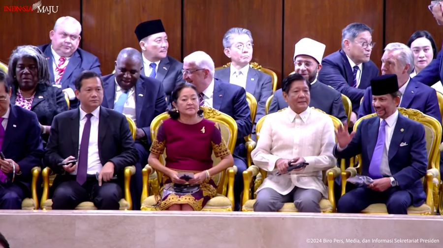 Sejumlah delegasi negara saat menghadiri pelantikan Presiden terpilih Prabowo Subianto dan Wakil Presiden Gibran Rakabuming Raka, Minggu (20/10/2024). (Tangkapan Layar Youtube Sekretariat Presiden)