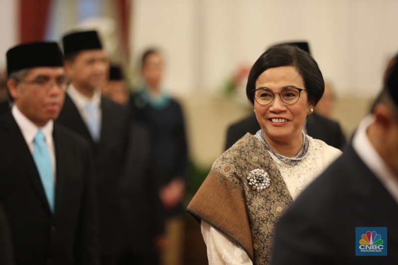 Pelantikan Menteri Kabinet Merah Putih Masa Jabatan 2024-2029, Istana Negara, Jakarta, Senin (21/10/2024). Pelantikan Menteri Kabinet Merah Putih Masa Jabatan 2024-2029, Istana Negara, Jakarta, Senin (21/10/2024). (CNBC Indonesia/Tri Susilo)