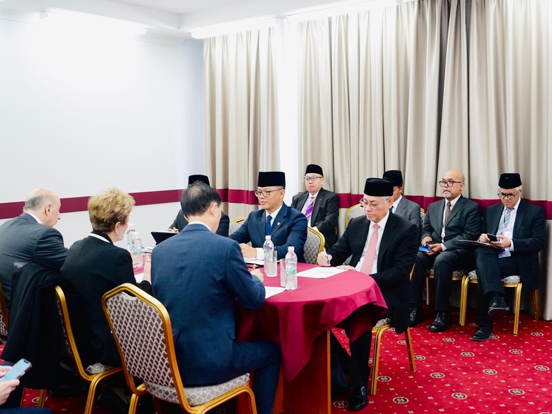 Menteri Luar Negeri, Sugiono bertemu Presiden New Development Bank. (Pool)