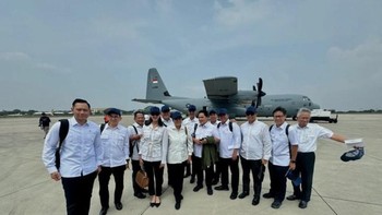 Naik Super Hercules, Menteri Kabinet Merah Putih Terbang ke Magelang