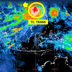 Muncul Siklon Tropis Trami, Hujan Lebat-Angin Kencang OTW Wilayah Ini