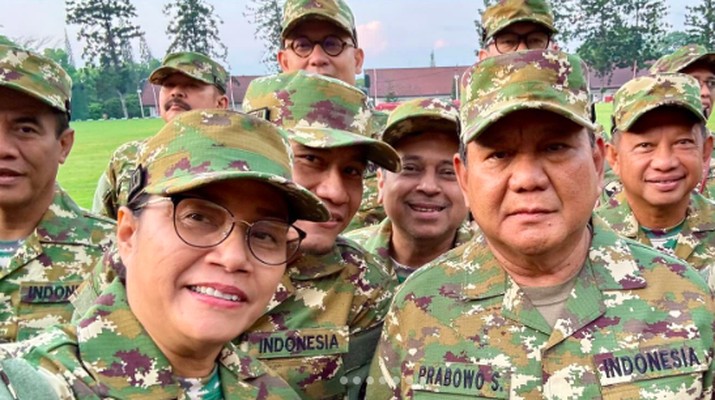 Menteri Keuangan, Sri Mulyani Indrawati mengikuti retreat di kawasan Akademi Militer, Magelang, Kamis (24/10/2024) hingga Minggu (27/10/2024). (Instagram @smindrawati)