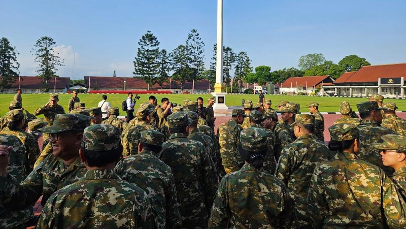 Seluruh menteri dan wakil menteri Anggota Kabinet Merah Putih mulai menjalani pembekalan  di Akademi Militer Magelang, Jawa Tengah hari ini, Jumat (25/10/2024). (Dok: Biro Komunikasi Kepresidenan)