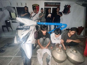 Kecanduan Sabu, 3 Pemuda di Pangkalpinang Nekat Curi Alat Kesenian