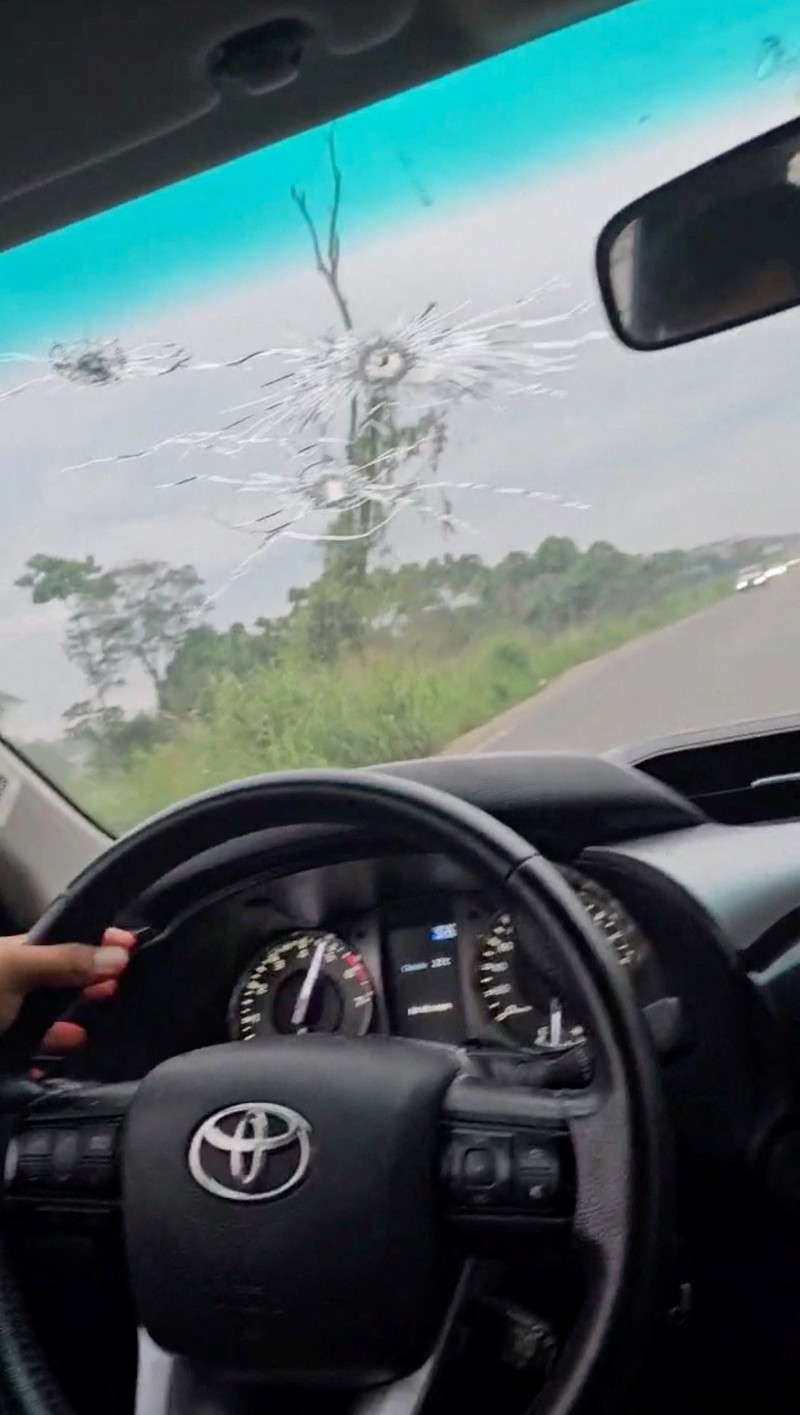 BOLIVIA-POLITICS/ Former Bolivian President Evo Morales sits in a moving car after it was hit by gunfire, in this screen grab obtained from a video released on October 27, 2024. Obtained by REUTERS THIS IMAGE HAS BEEN SUPPLIED BY A THIRD PARTY. NO RESALES. NO ARCHIVES.