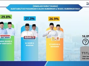 Elektabilitas Cagub Riau M Nasir Melejit, Saingi Dua Kandidat Lain