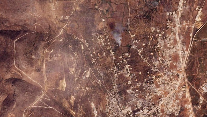 Citra satelit menunjukkan Yaroun sebelum penghancuran, di Lebanon 24 Oktober 2023. (Planet Labs Inc/Handout via REUTERS)