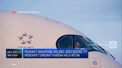 Video: Kaca Retak, Pesawat Singapore Airlines Mendarat Darurat