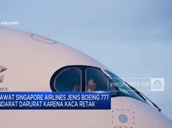 Video: Kaca Retak, Pesawat Singapore Airlines Mendarat Darurat