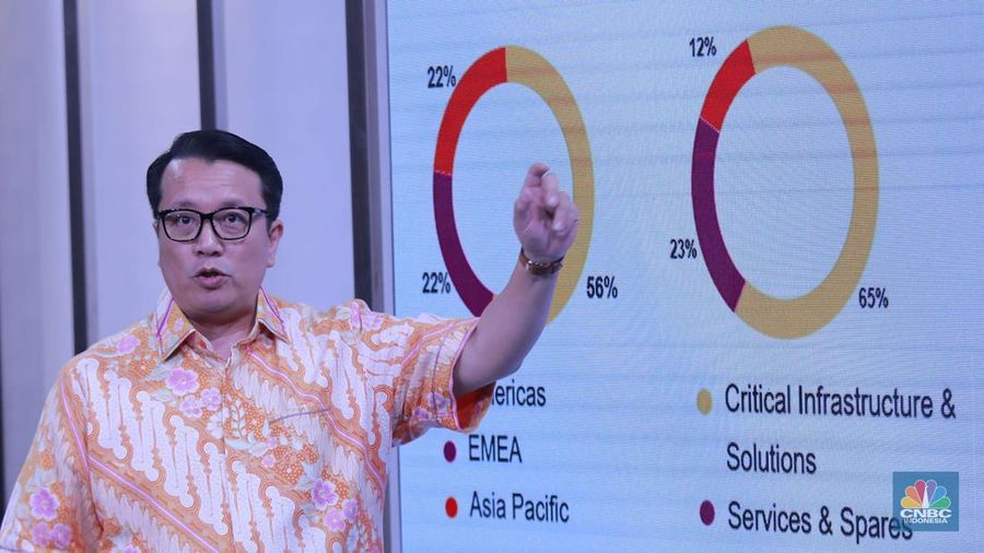 Sales Director PT Vertiv Technology Indonesia, Mario Leonardo Tjandra dalam Road To CNBC Indonesia Awards 2024, Jakarta, Rabu (30/10/2024). (CNBC Indonesia/Muhammad Sabki)