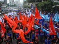 2 Kekuatan Buruh Terbesar di RI Bergabung, Kawasan Patung Kuda Lumpuh!