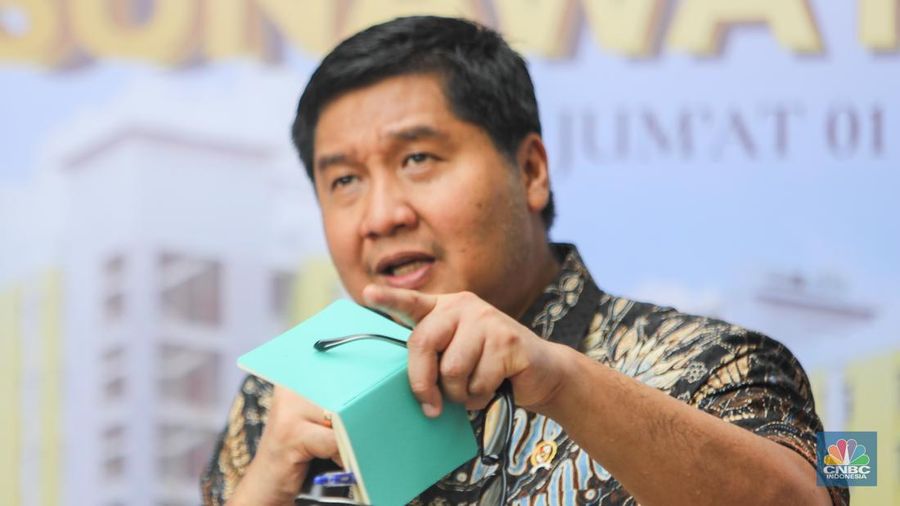 Menteri Perumahan, Maruarar Sirait menghadiri acara Open House Rusunawa Pasar Rumput di Jakarta, Jumat (1/11/2024). (CNBC Indonesia/Faisal Rahman)