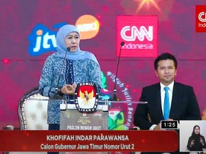 Khofifah Tutup Debat Sebut Kemiskinan Ekstrem Jatim Kini Turun Drastis