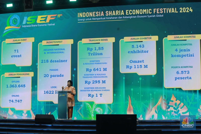 Deputi Gubernur Senior Bank Indonesia (BI) Destry Damayanti di acara closing ceremony Indonesia Sharia Economic Festival atau ISEF 2024 di Jakarta Convention, Minggu, 3/11. (CNBC Indonesia/Muhamad Sabki) Deputi Gubernur Senior Bank Indonesia (BI) Destry Damayanti di acara closing ceremony Indonesia Sharia Economic Festival atau ISEF 2024 di Jakarta Convention, Minggu, 3/11. (CNBC Indonesia/Muhamad Sabki)