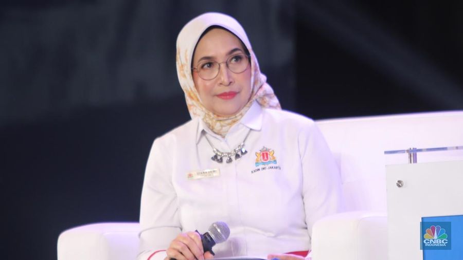 Ketua Umum KADIN DKI Jakarta, Diana Dewi dalam acara KADIN DKI Jakarta mencari pemimpin DKJ di Menara Bank Mega, Jakarta, Rabu (6/11/2024). (CNBC Indonesia/Faisal Rahman)