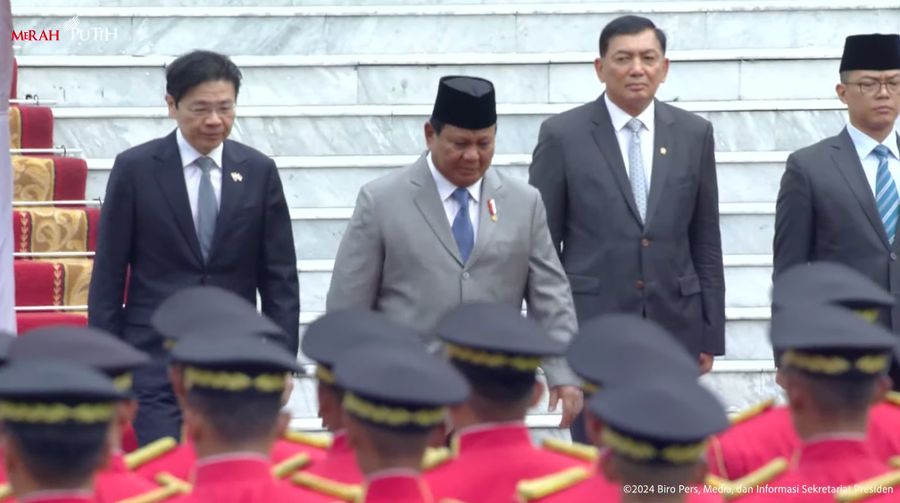 Presiden Prabowo Terima Kunjungan PM Singapura Lawrence Wong, Istana Merdeka, Rabu, (6/11/2024). (Tangkapan Layar Youtube Sekretariat Presiden)