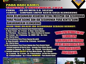 Tradisi Mecepuk Ida Bhatara, Ini Jalur dan Titik Kemacetan di Klungkung