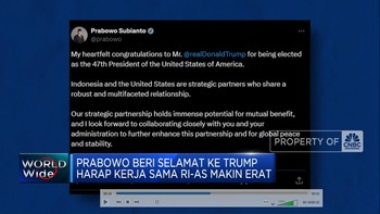Video: Prabowo Beri Selamat Ke Trump Harap Kerja Sama RI-AS Lebih Baik
