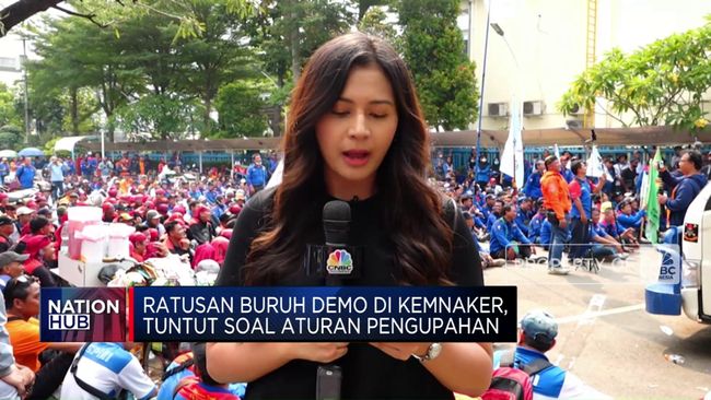 Video: Ratusan Buruh Demo di Kemnaker, Tuntut Soal Aturan Pengupahan