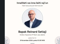 Kabar Duka, Direktur Bank Saqu Reinard Setiaji Meninggal Dunia