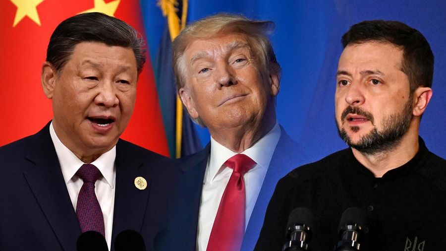 Foto Kolase Presiden China, Xi Jinping, Presiden AS, Donald Trump, dan Presiden Ukraina, Volodymyr Zelenskyy. (AP Photo)