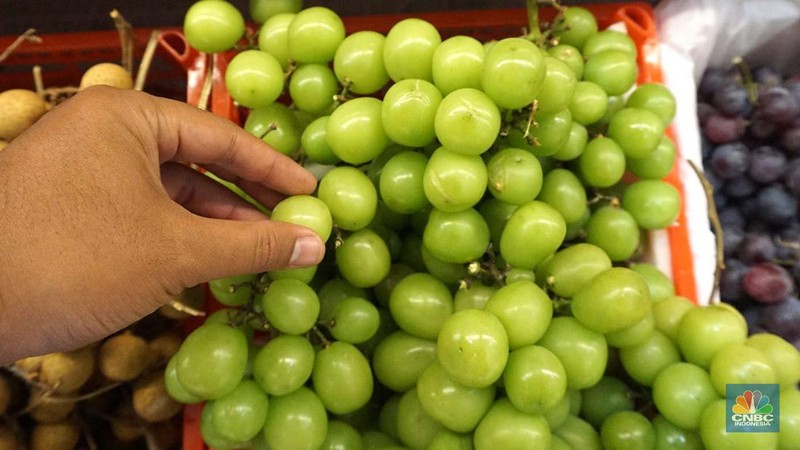 Sejumlah pengunjung memilih buah di kawasan Transmart Kota Kasablanka, Jumat, (8/11/2024). (CNBC Indonesia/Muhammad Sabki)