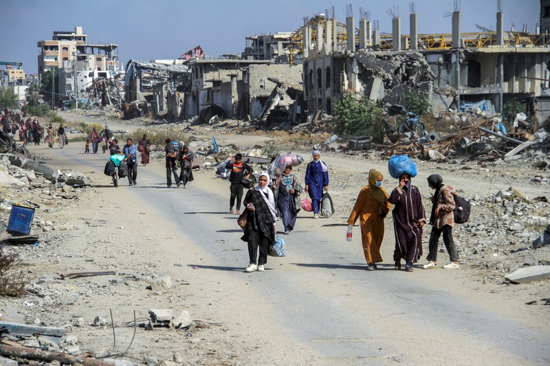 Tentara Israel mengingatkan penduduk di Jalur Gaza bagian utara segera mengevakuasi diri pada Kamis (7/11). (REUTERS/Mahmoud Issa) Tentara Israel mengingatkan penduduk di Jalur Gaza bagian utara segera mengevakuasi diri pada Kamis (7/11). (REUTERS/Mahmoud Issa)