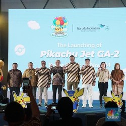 Gandeng Pokemon, Garuda Luncurkan Desain Livery Pikachu Jet GA-2