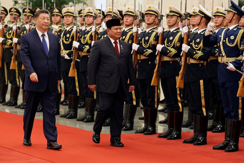 Presiden RI Prabowo Subianto bertemu Presiden China Xi Jinping di Beijing. (REUTERS/Florence Lo/Pool) Presiden RI Prabowo Subianto bertemu Presiden China Xi Jinping di Beijing. (REUTERS/Florence Lo/Pool)