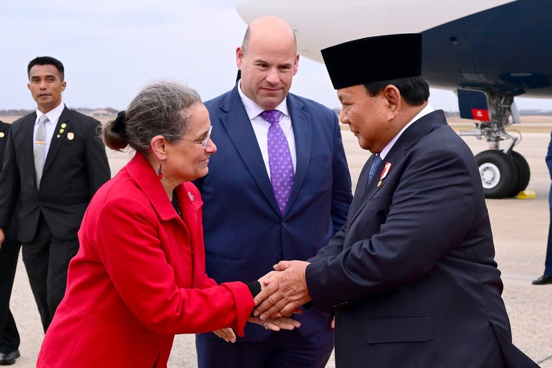 Presiden Prabowo Subianto tiba di Pangkalan Militer Andrews, Washington DC, Amerika Serikat, pada Minggu, (10/11/2024), sekitar pukul 16.00 waktu setempat. (Dok. Biro Pers Sekretariat Presiden/Muchlis Jr)