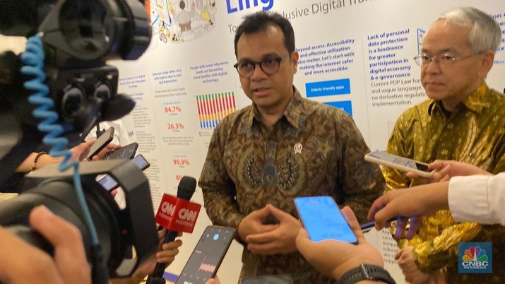Wakil Menteri Komunikasi dan Digital Nezar Patria. (CNBC Indonesia/Novina Putri Bestari)