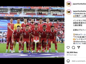 IG Timnas Jepang Tampilkan Indonesia, Netizen: Pelan-pelan King