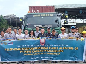 Bea Cukai Kawal Pelepasan Ekspor Perdana Karet Remah Senilai Rp 2,4 M