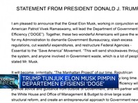 Video: Trump Tunjuk Elon Musk Pimpin Departemen Efisiensi 'DOGE'