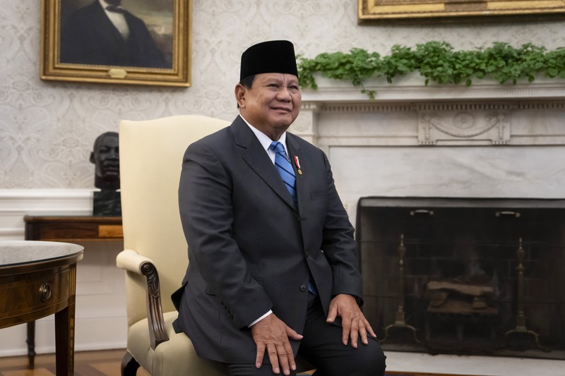 Presiden Joe Biden bertemu dengan Presiden Indonesia Prabowo Subianto, di Gedung Putih di Washington, Selasa, 12 November 2024. Presiden Joe Biden bertemu dengan Presiden Indonesia Prabowo Subianto, di Gedung Putih di Washington, Selasa, 12 November 2024. (AP Photo/Ben Curtis)