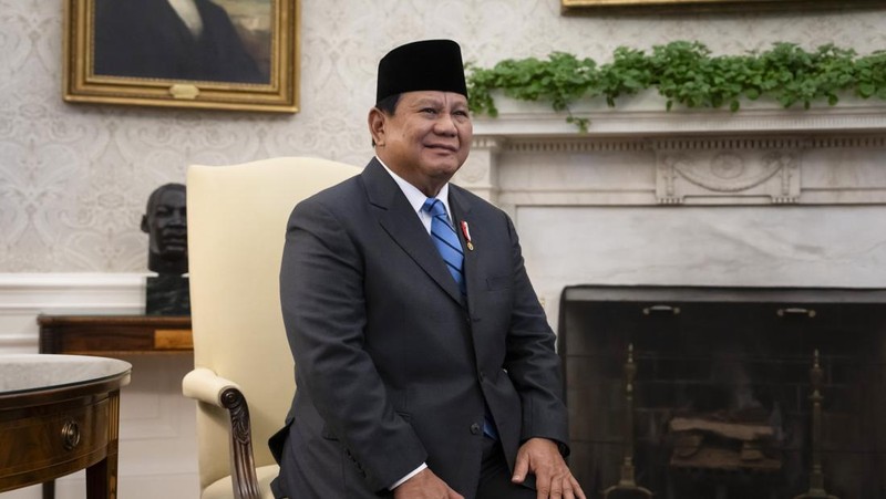 Presiden Joe Biden bertemu dengan Presiden Indonesia Prabowo Subianto, di Gedung Putih di Washington, Selasa, 12 November 2024. (AP Photo/Ben Curtis)