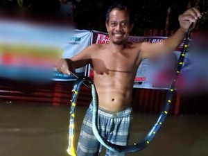 Ular-ular Bermunculan di Tengah Banjir Lubuklinggau