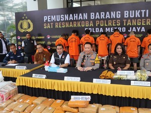 Polres Tangsel Musnahkan Narkoba Senilai Rp 77 Miliar