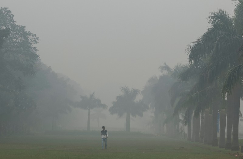 Suasana saat polusi kabut asap di New Delhi, India, Rabu (13/11/2024). (AP Photo) Suasana saat polusi kabut asap di New Delhi, India, Rabu (13/11/2024). (AP Photo)